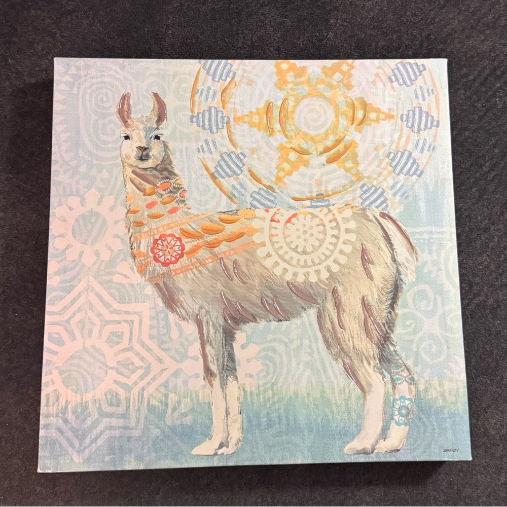 Colorful Llama Canvas Art by Jennifer Brinley